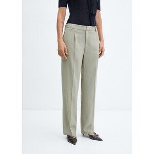 Mango Straight Fit Green Pants/Trousers Women's Pant Size US 8
